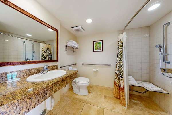 Spa-Inspired Bathroom With Granite Vanity