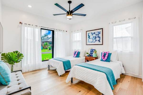 Spacious bedroom with relaxing ambiance