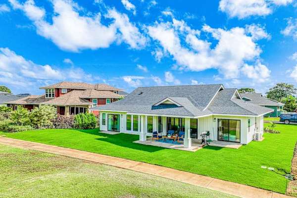 Beautiful home with lush tropical landscaping