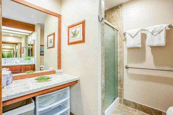 Bright guest bathroom with modern fixtures for comfort