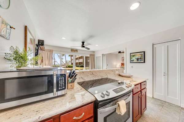 Full kitchen with modern appliances for easy cooking