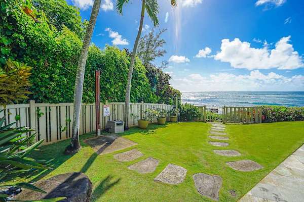 Peaceful Lawn By The Ocean