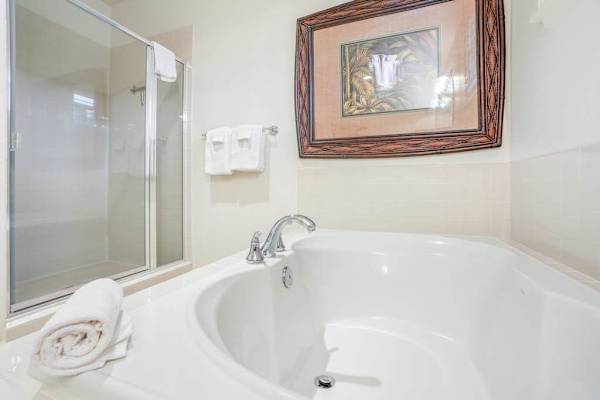 Master bathroom garden tub, soak all of your cares away.