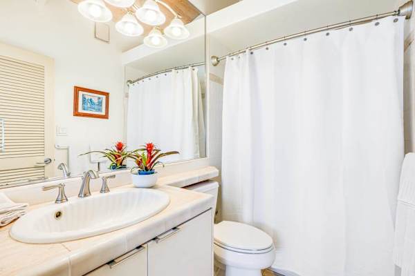 Full bathroom with walk-in shower for added convenience