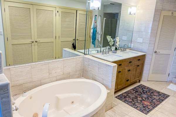 Bright guest bathroom with modern fixtures for comfort