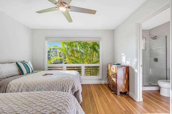 Spacious double bedroom with attached full bath