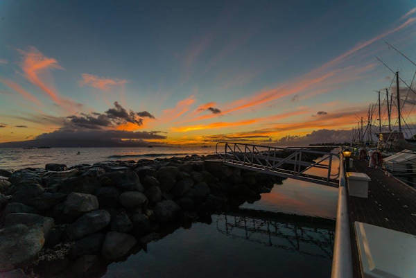 Beautiful sunset view over the bay