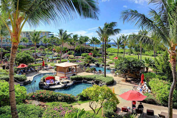 Tropical Resort Pool & Lush Garden