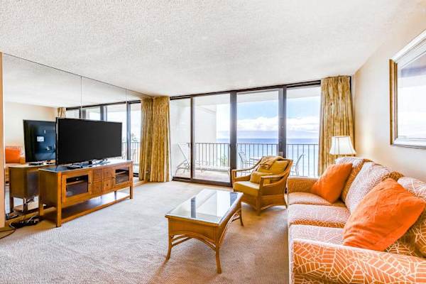 Coastal Living Space with Sleeper Sofa