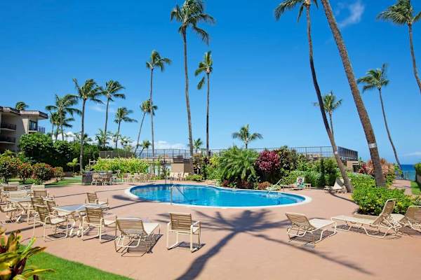 Oceanfront pool area at the Hale Ono Loa resort.