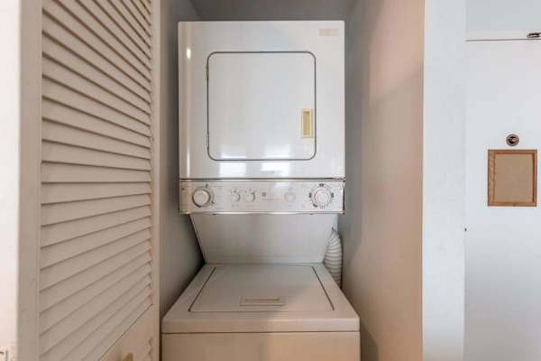 In-home stackable washer and dryer let you pack light and enjoy the convenience of doing laundry during your stay.