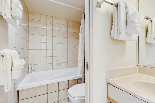 Full bathroom with a convenient tub and shower