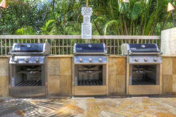 Outdoor barbecue area for casual island meals