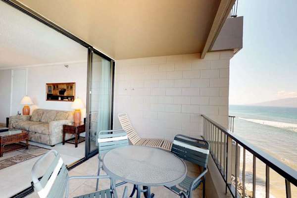 Covered lanai is a great place to enjoy your morning coffee.