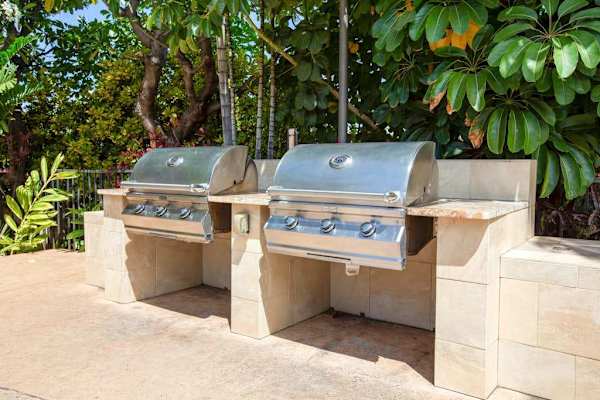 Outdoor grilling area perfect for casual island meals
