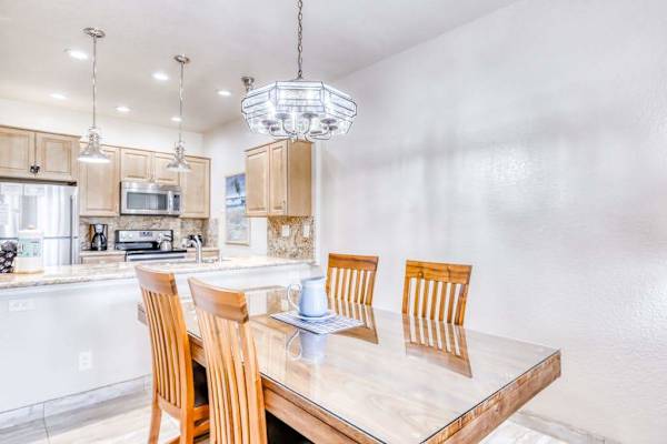 Dining area with an elegant setting for shared meals