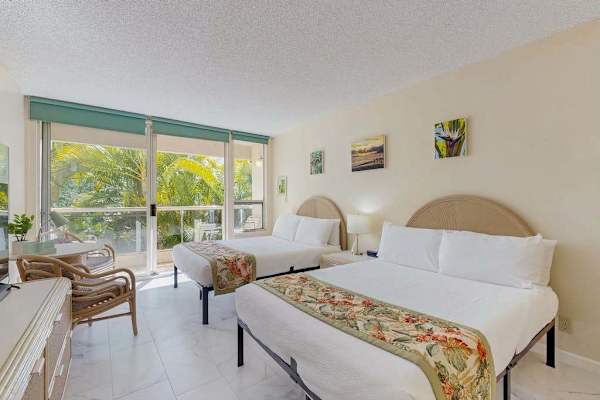 Bright Studio with comfortable seating and peaceful garden views