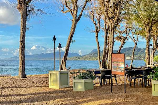 Picnic area by the ocean
