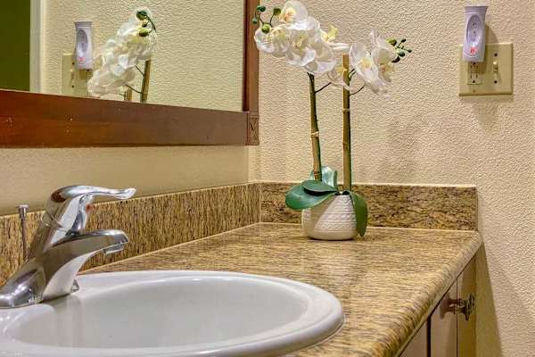 Elegant vanity with ample space
