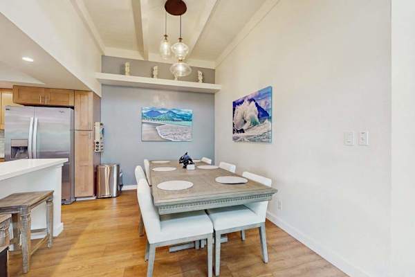 Stylish dining area offers comfortable seating for memorable shared meals together