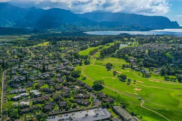 Charming bird-eye view with attractive sights and landscaped surroundings.