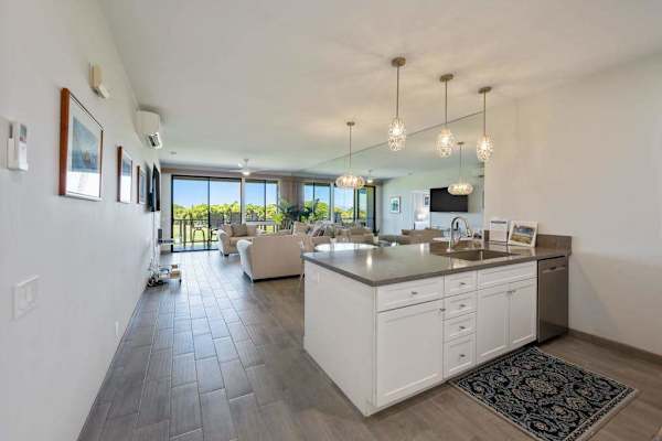 Spacious kitchen with a large island for easy meal preparation