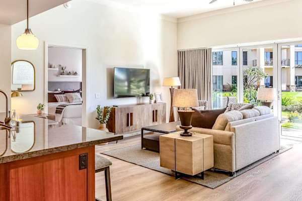 Bright Living Room With Resort Views