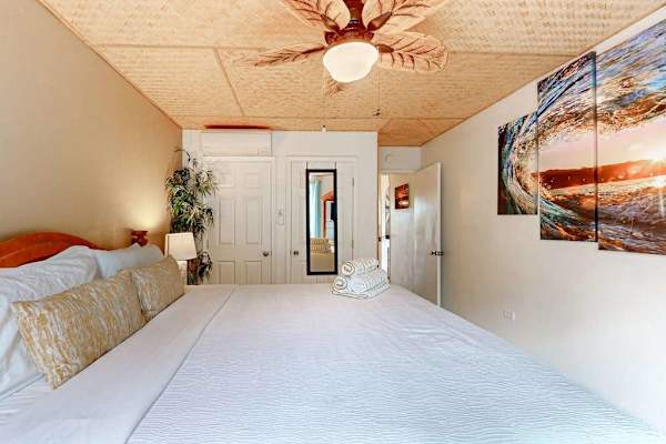 Spacious bedroom with two queen beds