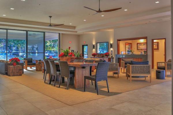 Comfortable lobby seating for relaxing and gathering