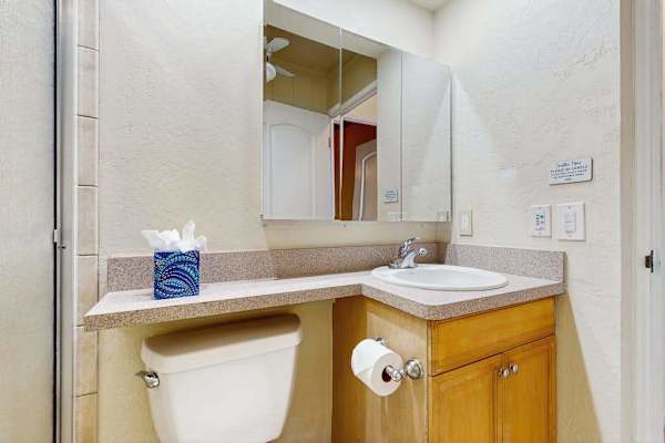 Master bathroom with walk-in shower.