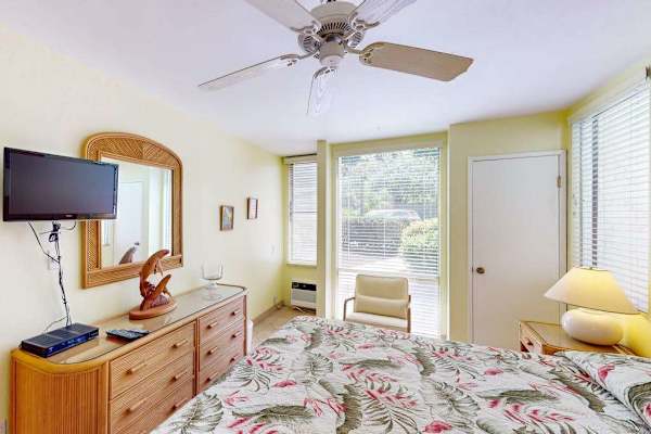 King bedroom filled with natural light