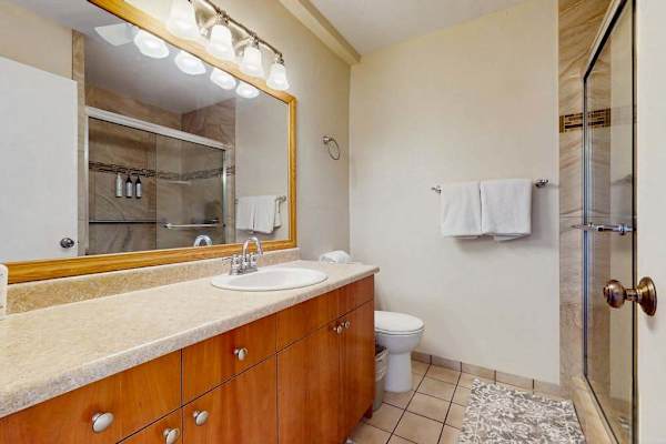 Spacious Guest Bathroom With Vanity