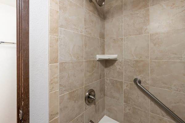 Walk-In Shower With Safety Grab Bar