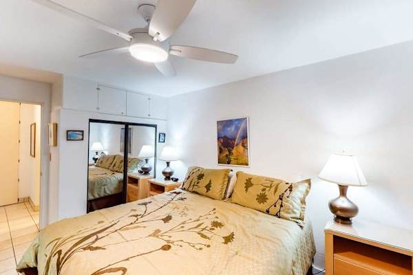Primary bedroom with king bed for restful nights