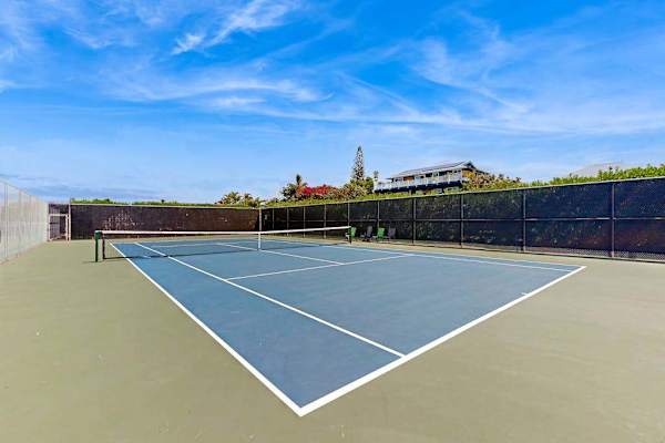 Outdoor court provides open space for active games and recreation