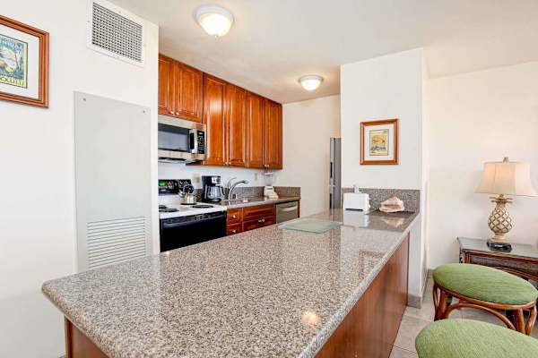Granite Breakfast Bar With Open Kitchen