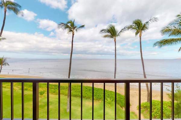 Palm Framed Beachfront Balcony