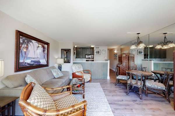 Open concept living/dining space