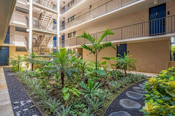 Interior Courtyard with Tropical Garden & Staircases