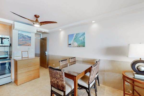 Bright dining space beside the kitchen