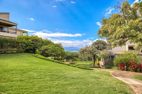 Expansive Green Lawn Leading Toward Scenic Ocean Horizon