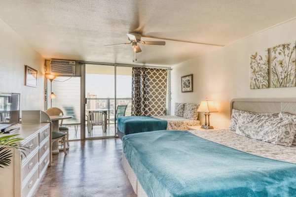 Thoughtfully designed studio with a cozy sleeping and living area.