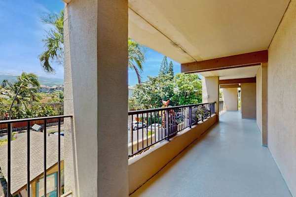 Walk through the open-air hallway surrounded by tropical scenery and fresh island breezes.