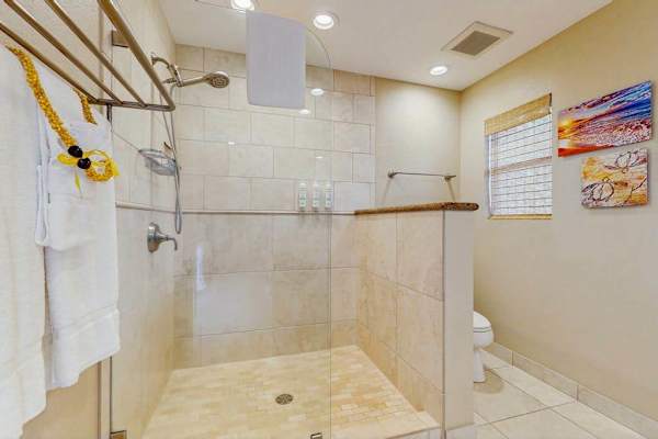 Master ensuite bathroom with large walk-in shower. 