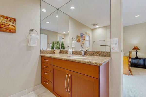 Master ensuite bathroom with large walk-in shower. 