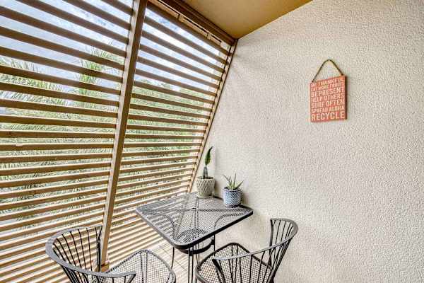 Private lanai for peaceful morning coffee