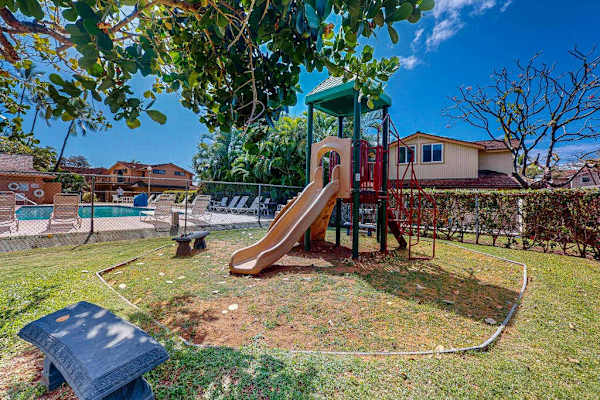 The playground offers a fun space for kids to play and explore.