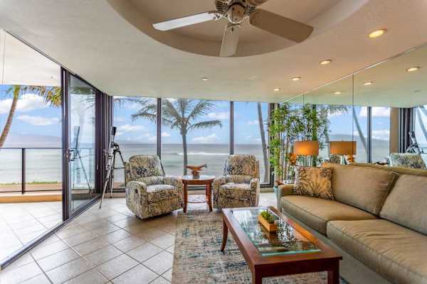 Bright Living Room With Ocean Views