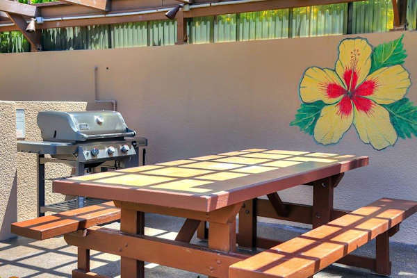 Outdoor BBQ area perfect for grilling and enjoying Maui’s beautiful sunny weather