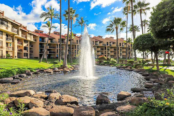 Soak in the peaceful resort atmosphere beside this beautiful garden fountain